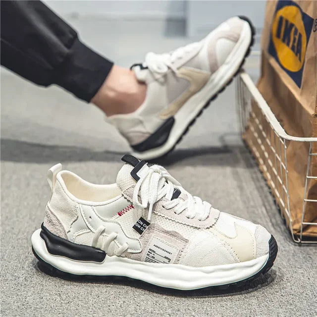 Men's Sneakers New Casual Shoes for Men Versatile Outdoor Breathable Running Shoes Mesh Lace Up Male Flats Tenis Masculino