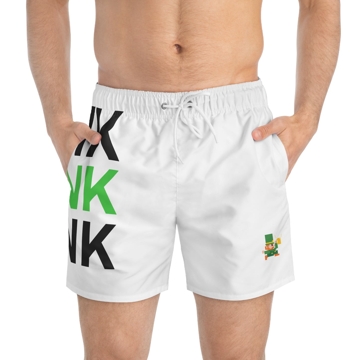 Bold Monochrome Swim Trunks for Summer Fun, Beach Wear, Vacation Style, Pool Party Attire, Hot Weather Comfort, Fun Outdoor Activities