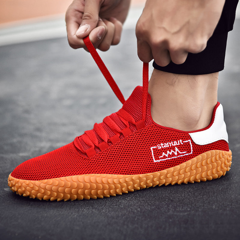 Spring and Summer Flying Woven Casual Shoes Large Men's Shoes Beathable Korean Forrest Gump Sneakers