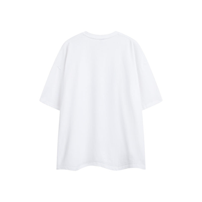 Portrait fun printed round neck loose short sleeved T-shirt