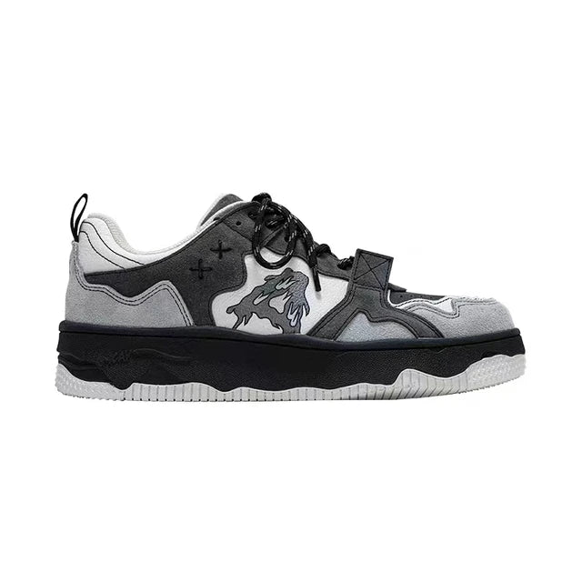 Women Shoes Men Retro Hip-hop Punk Goth Volcano Skateboard Shoes Fashion Sneakers Couple Students Outdoor Sports Casual Shoe