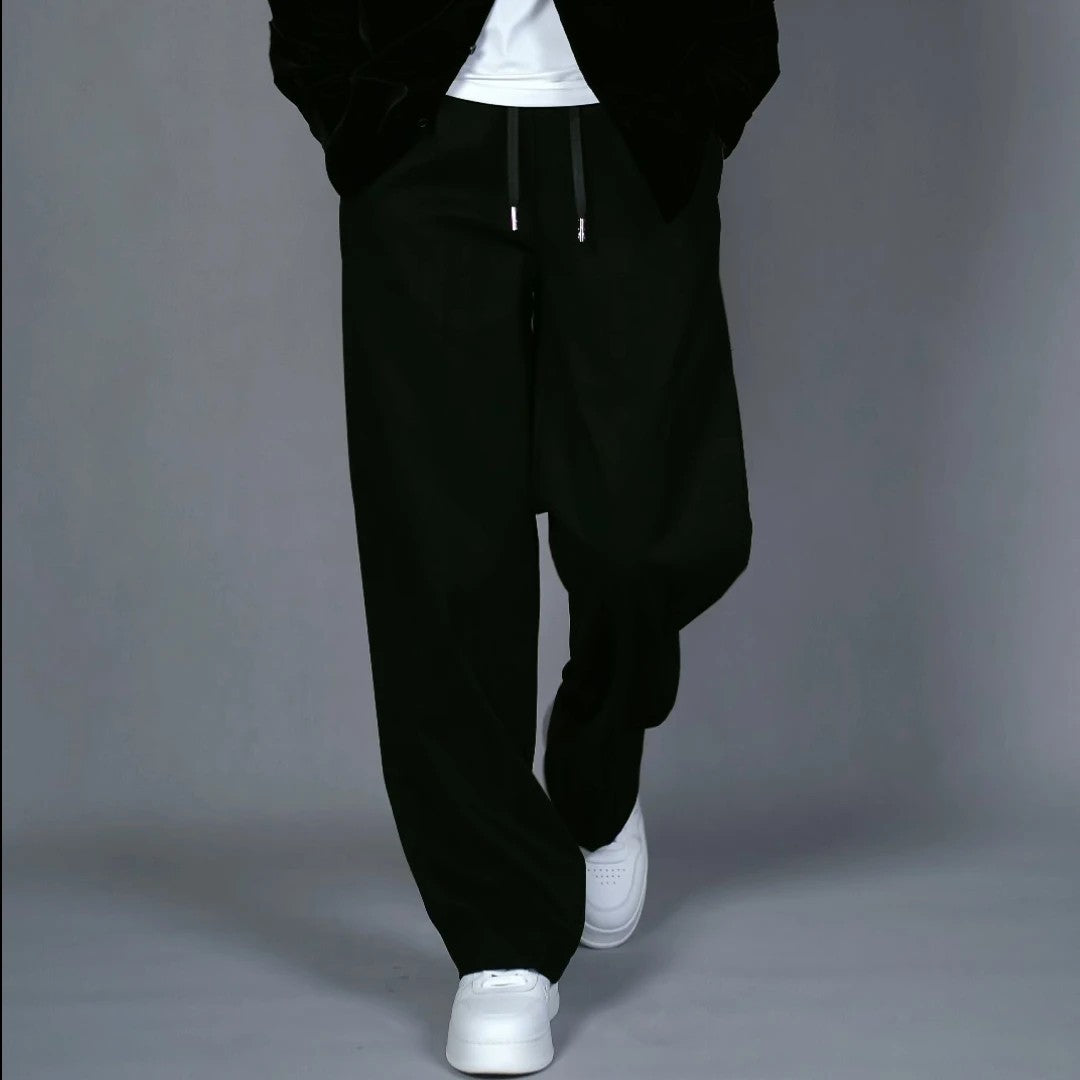 Loose wide leg white minimalist pants with a hanging straight leg feel