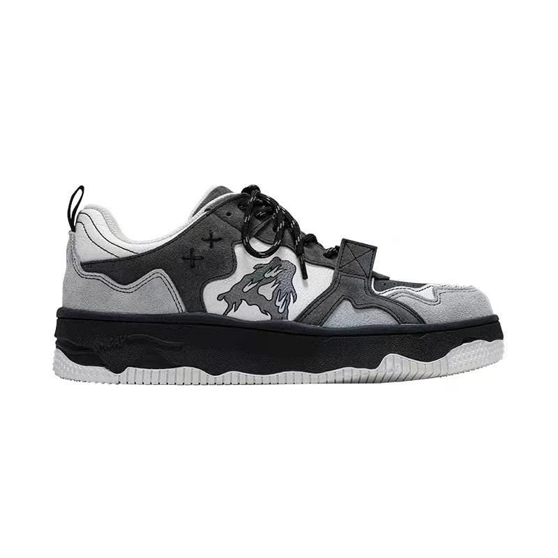 Women Shoes Men Retro Hip-hop Punk Goth Volcano Skateboard Shoes Fashion Sneakers Couple Students Outdoor Sports Casual Shoe