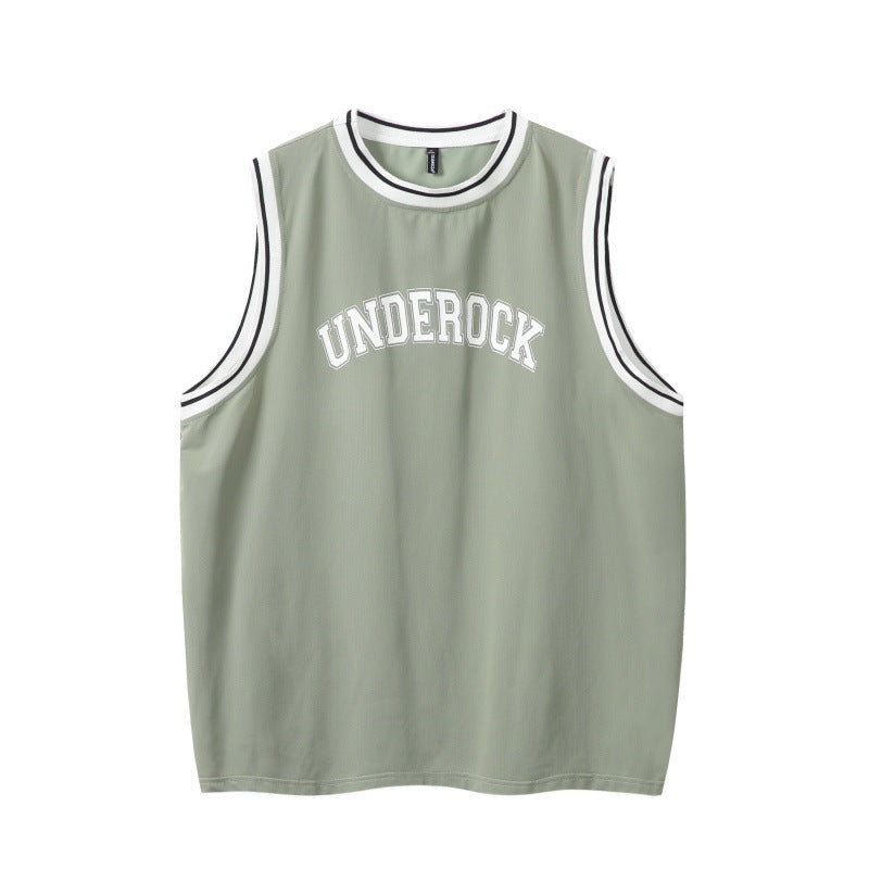 Letter printed contrasting sleeveless camisole