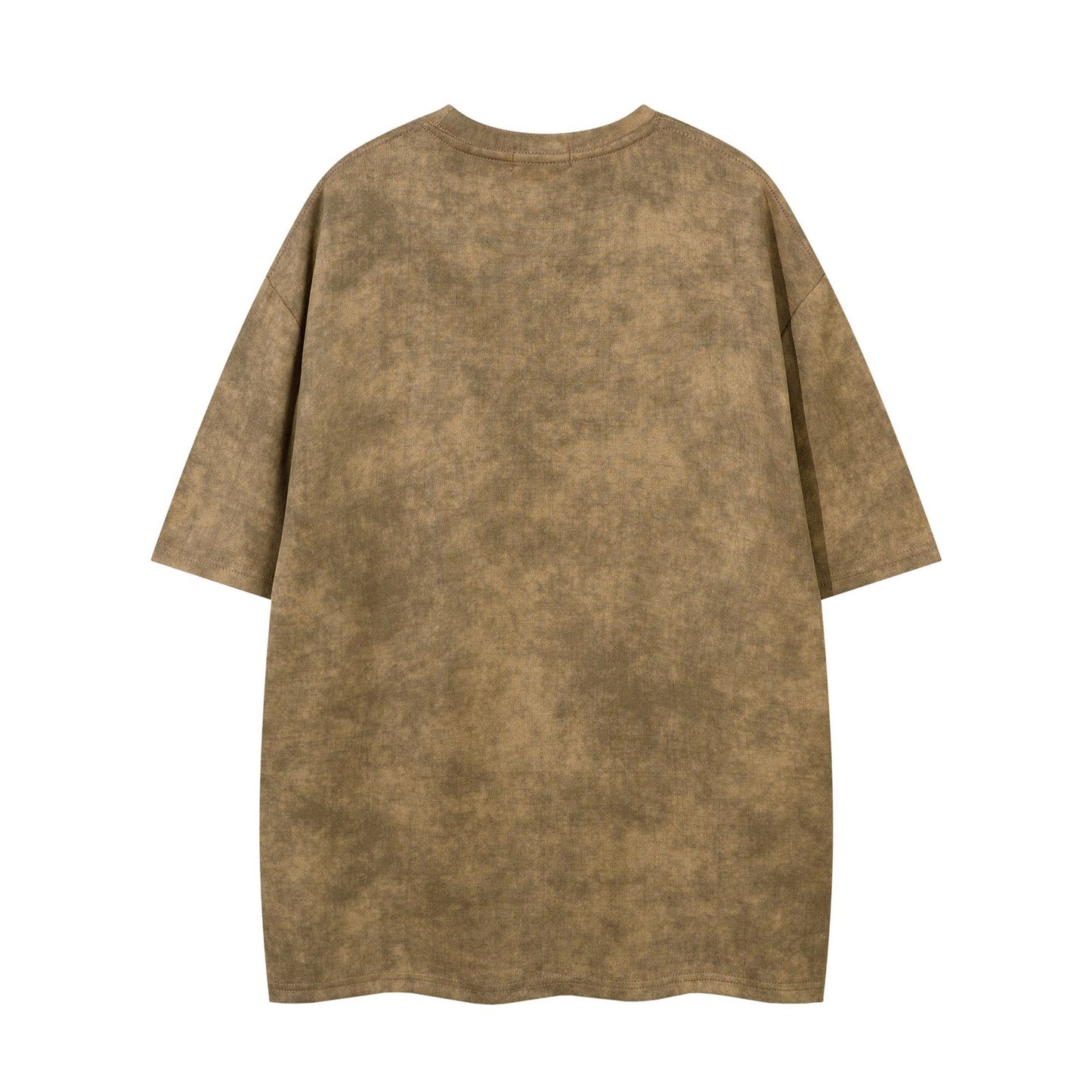 Letter Print Crew Neck Short Sleeve T-Shirt for Men and Women, Loose Casual Half Sleeve Suede Tee Top