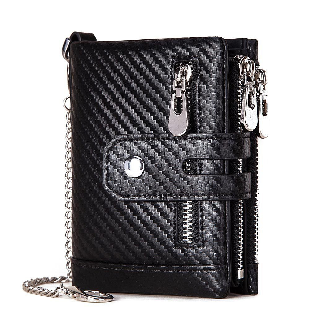 European and American first-layer kraft card bag men's short genuine leather wallet Father's Day gift