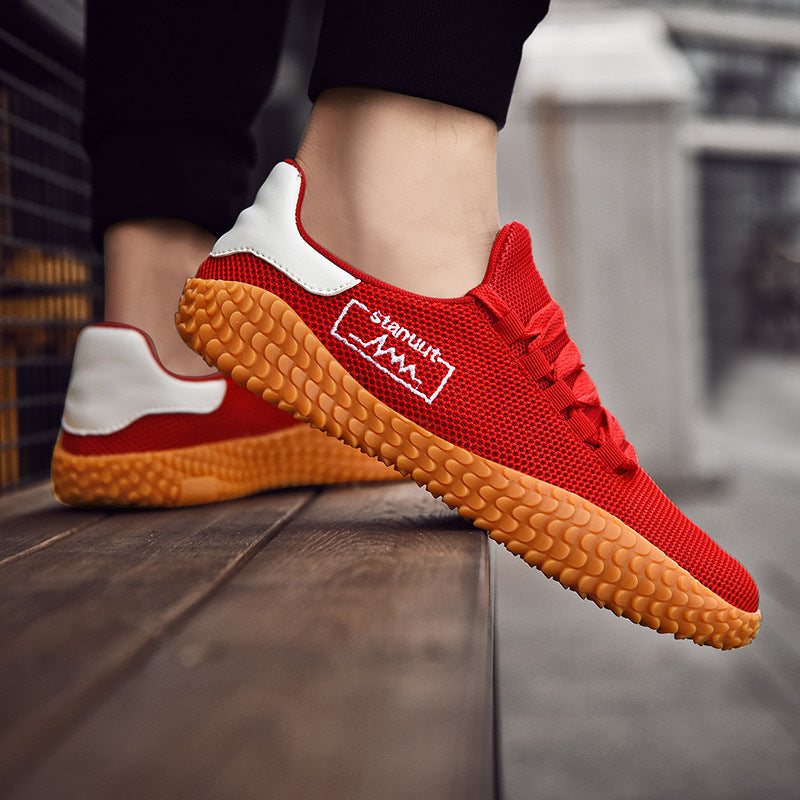 Spring and Summer Flying Woven Casual Shoes Large Men's Shoes Beathable Korean Forrest Gump Sneakers