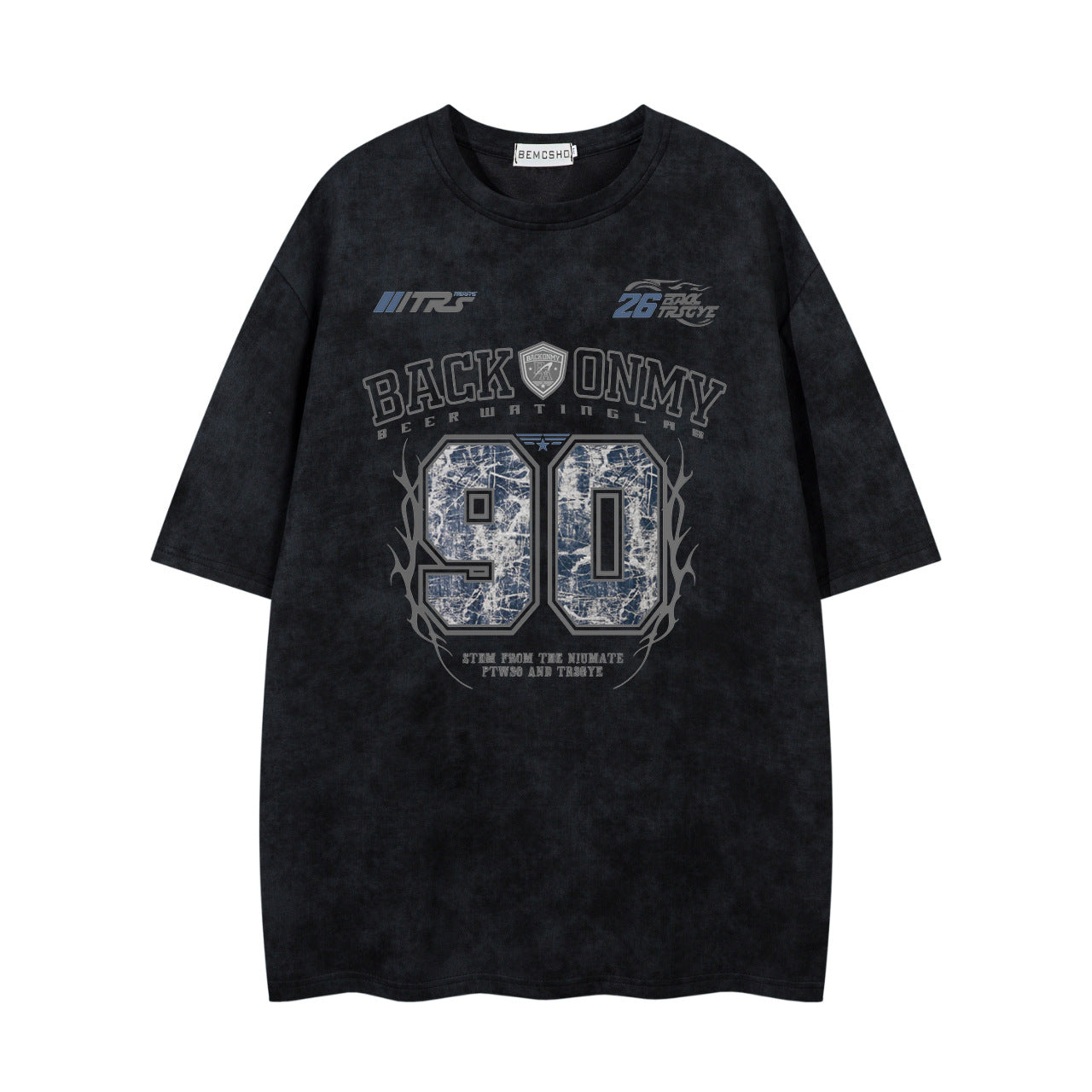 Letter Print Crew Neck Short Sleeve T-Shirt for Men and Women, Loose Casual Half Sleeve Suede Tee Top