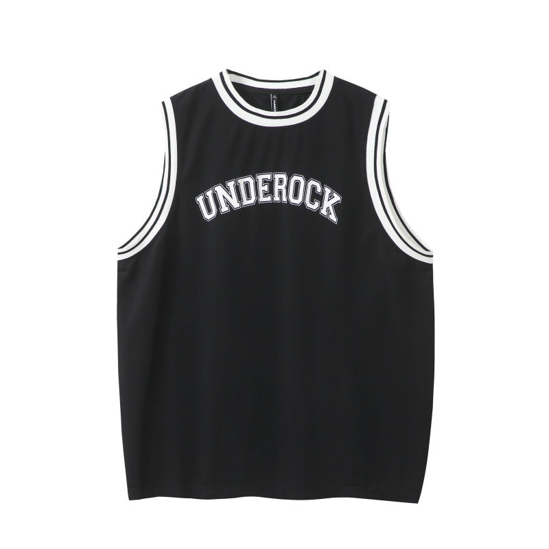 Letter printed contrasting sleeveless camisole