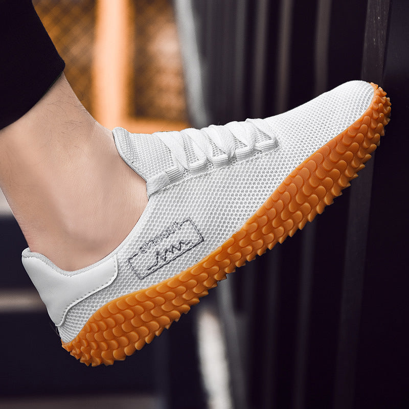 Spring and Summer Flying Woven Casual Shoes Large Men's Shoes Beathable Korean Forrest Gump Sneakers