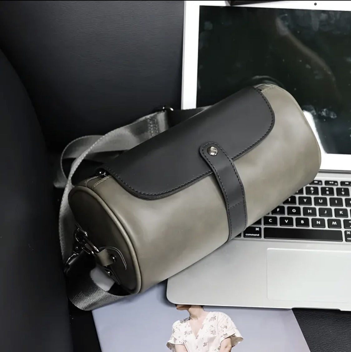 Fashionable Single Shoulder Cylinder Bag Retro Trendy and Personalized Creative Cylinder Bag