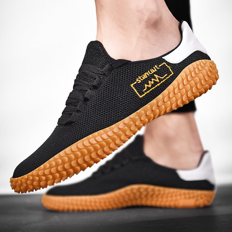 Spring and Summer Flying Woven Casual Shoes Large Men's Shoes Beathable Korean Forrest Gump Sneakers