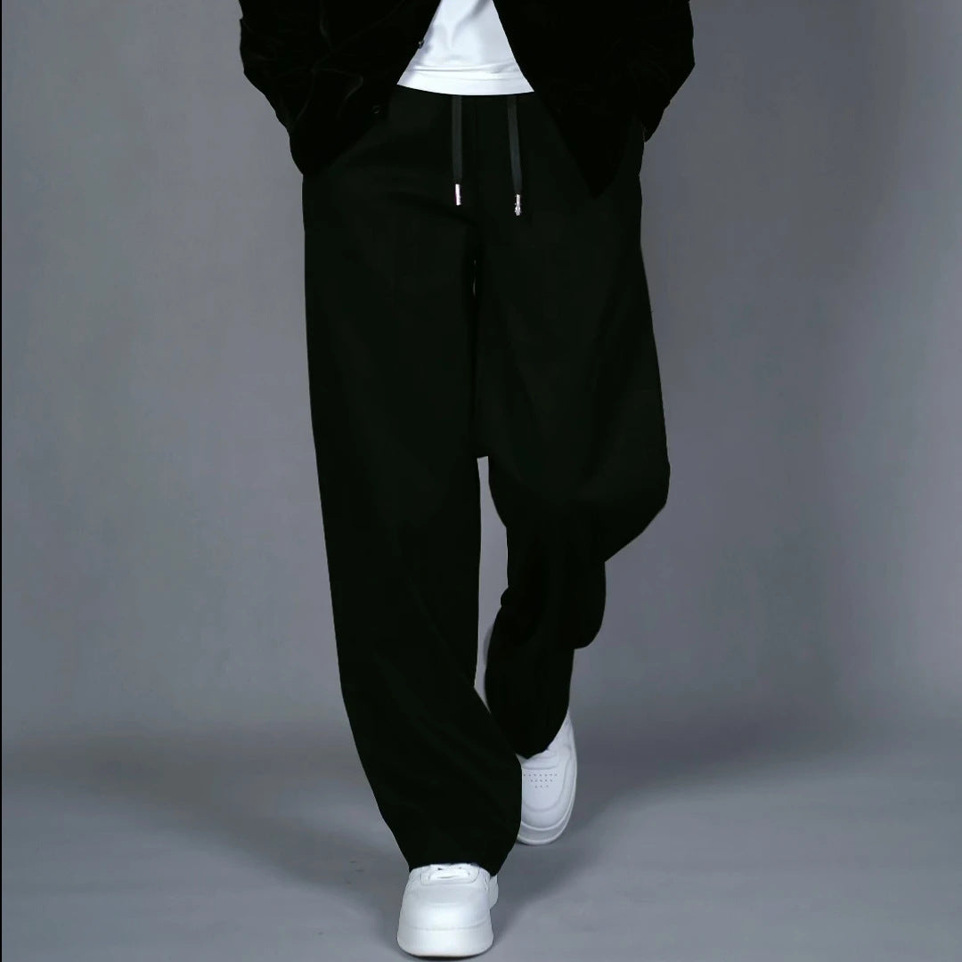 Loose wide leg white minimalist pants with a hanging straight leg feel