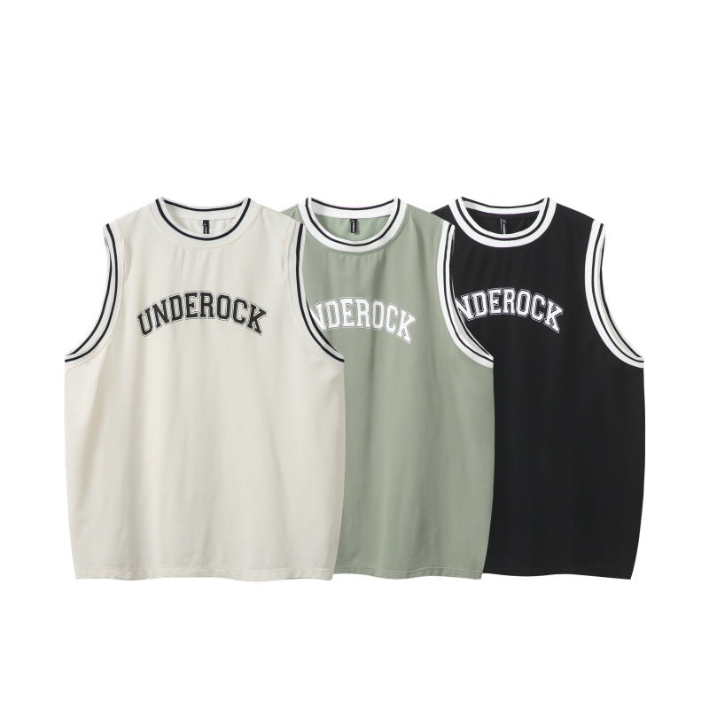 Letter printed contrasting sleeveless camisole