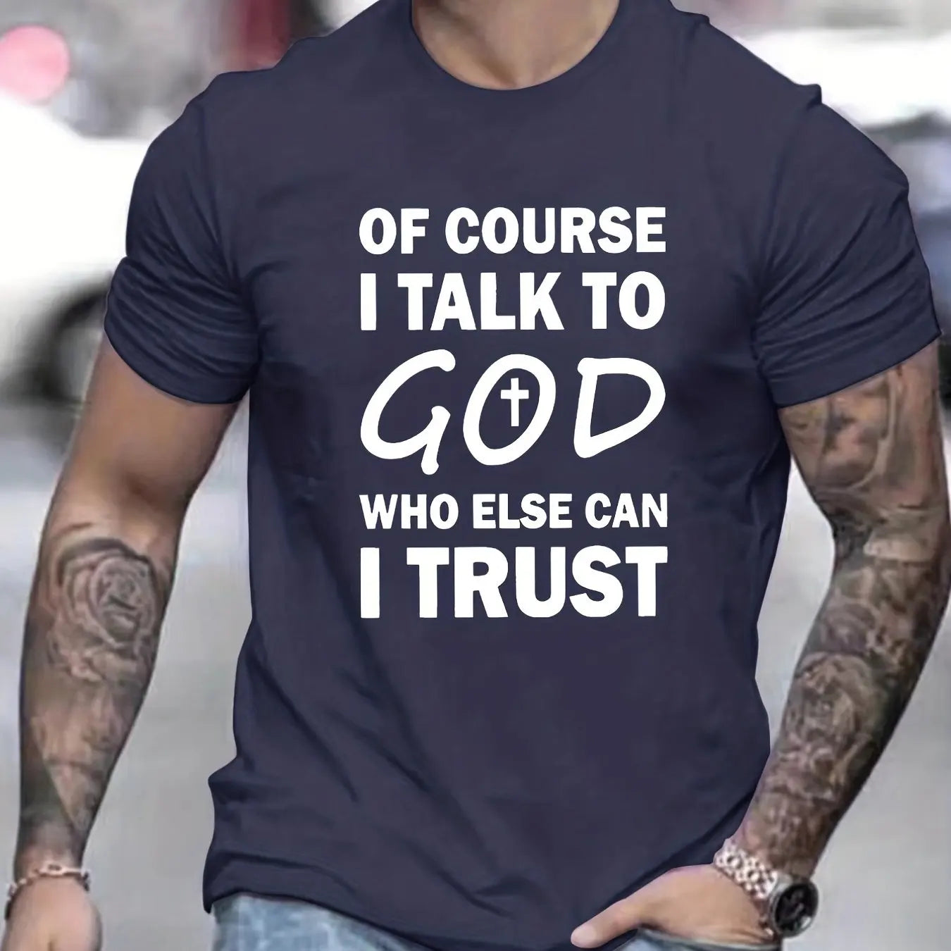 Talk To God Jesus T Shirt Print Tees for Men100% Cotton Casual Short Sleeve for Summer Spring Fall Oversized Tops As Gifts