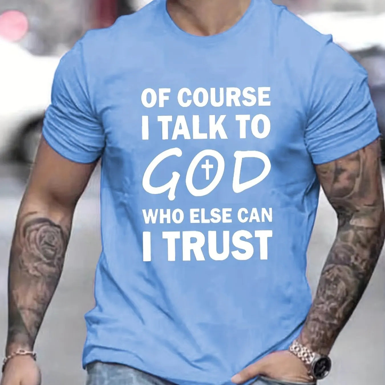 Talk To God Jesus T Shirt Print Tees for Men100% Cotton Casual Short Sleeve for Summer Spring Fall Oversized Tops As Gifts