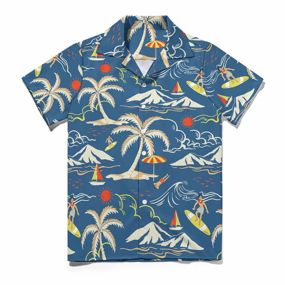 Crafted from premium four-way stretch, the 2025 New upgrade Cuban collar shirt features a vibrant tropical design.